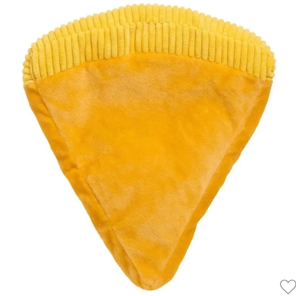 BARK All dog sizes Squeaky Plush Corduroy Faux Fur Pizza Slice Dog Toy